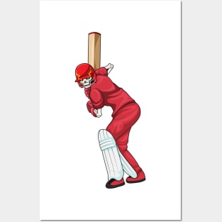 Skeleton Cricket Cricket bat Posters and Art